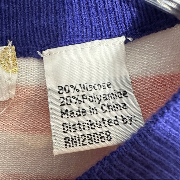 Desigual "Beatriz" sweater, Lg, white with multi stripes/florals, open front - Picture 6 of 12